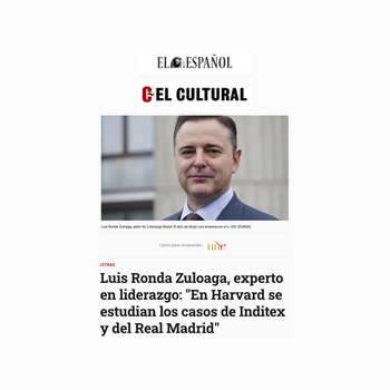 Luis Ronda Zuloaga, experto en liderazgo: "En Harvard se estudian los casos de Inditex y del Real Madrid"